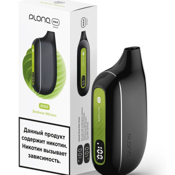 PLONQ MAX SMART (8000 затяжек) ЗЕЛЕНОЕ ЯБЛОКО