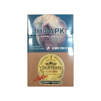 Сигариллы с фильтром "Bohem cigar mini Original blend" МРЦ 200